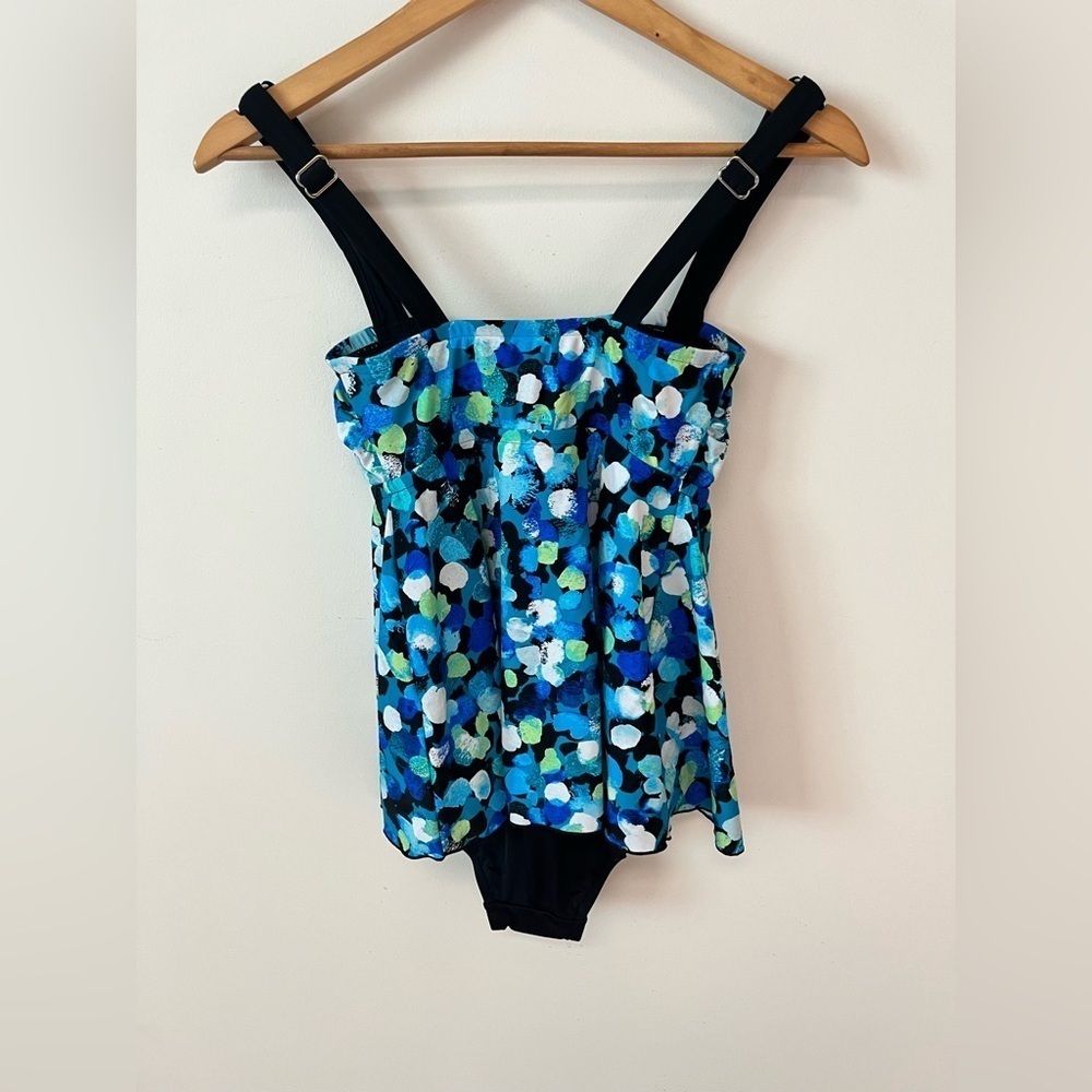 Maxine Of Hollywood Women's Size 6 One Piece Swimsuit Blue